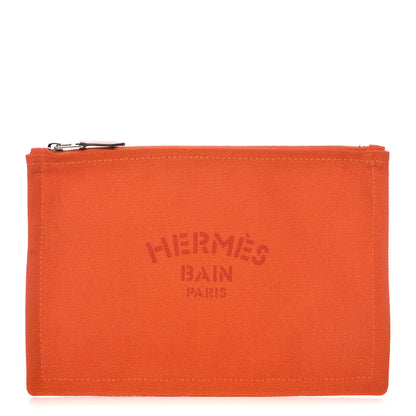 Hermes Toile Flat Yachting Pouch PM Orange 1 of 7