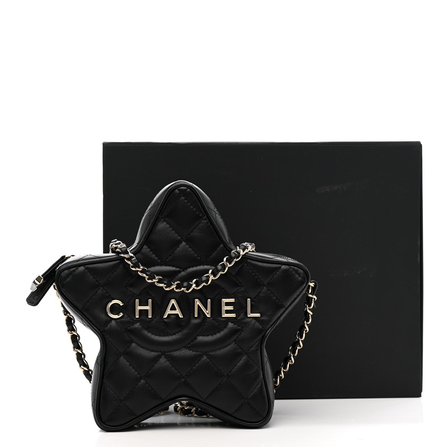 Chanel Lambskin Quilted Walk of Fame Star Bag Black 11 of 11