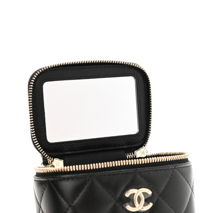 Chanel Lambskin Quilted Top Handle Mini Vanity Case With Chain Black 8 of 10