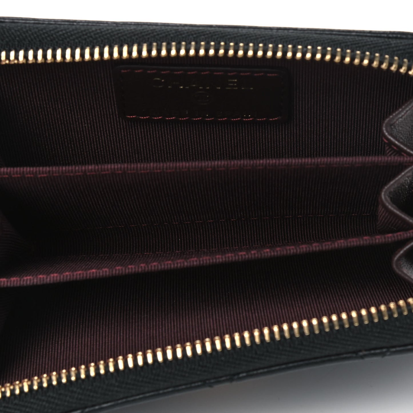 Lambskin Quilted Zip Coin Purse Black