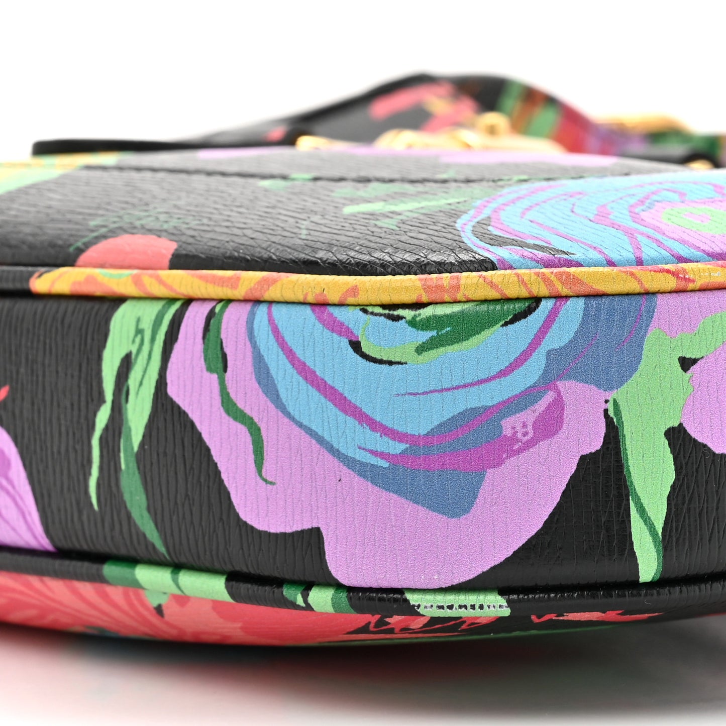 X KEN SCOTT New Shangai Calfskin Jenny Floral Print Small Jackie 1961 Hobo Black Pink