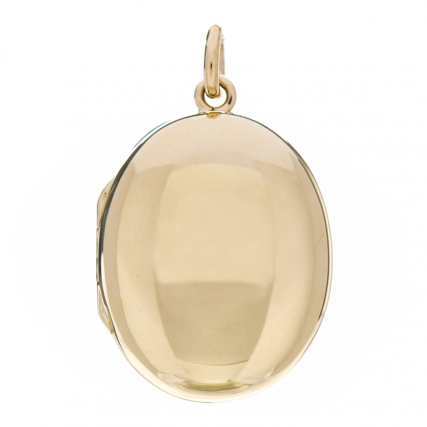 14K Yellow Gold Large Oval Locket Pendant