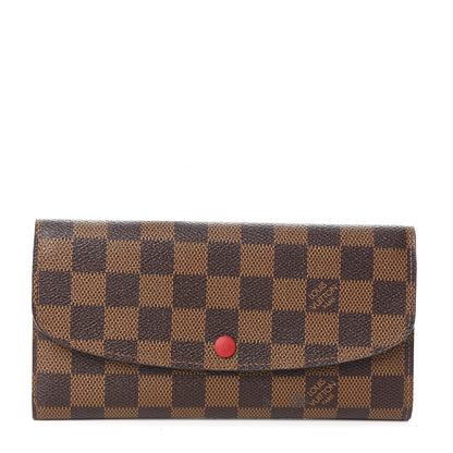 Louis Vuitton Damier Ebene Emilie Wallet Red 1 of 7