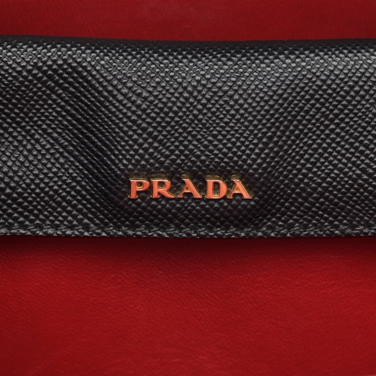Prada Saffiano Cuir Medium Double Bag Black Fuoco 6 of 15