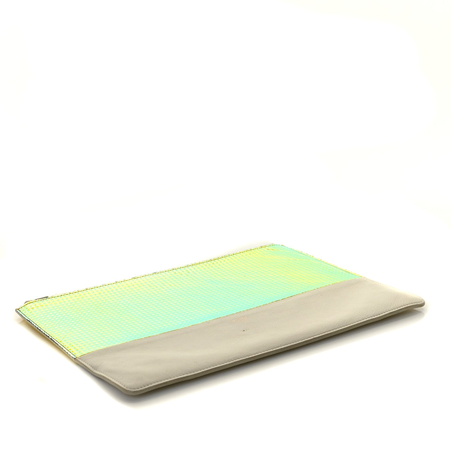 Lambskin Bi-Color Solo Clutch Pouch White