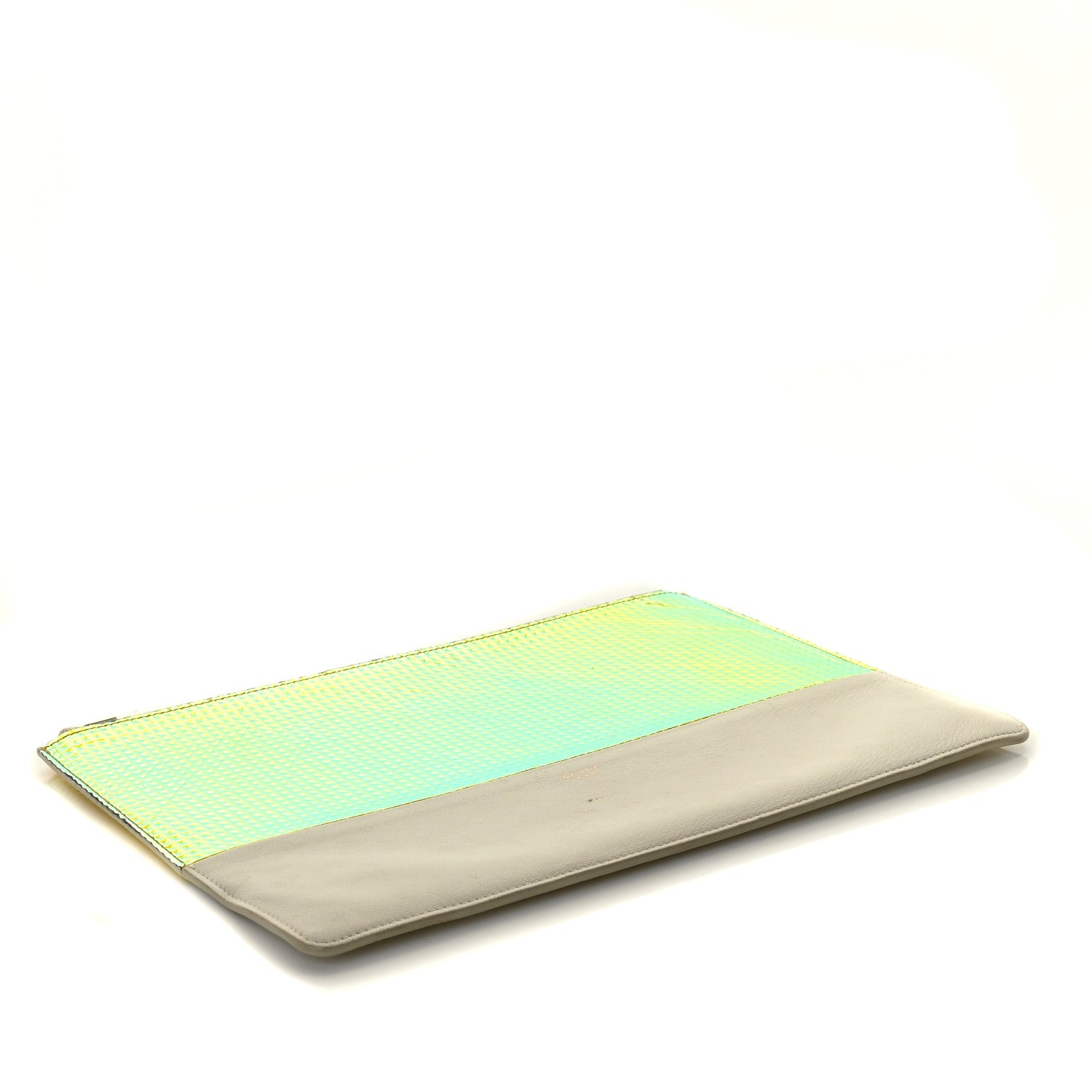 Celine Lambskin Bi-Color Solo Clutch Pouch White 6 of 9