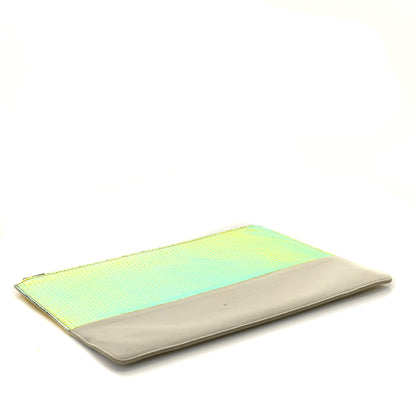 Celine Lambskin Bi-Color Solo Clutch Pouch White 6 of 9