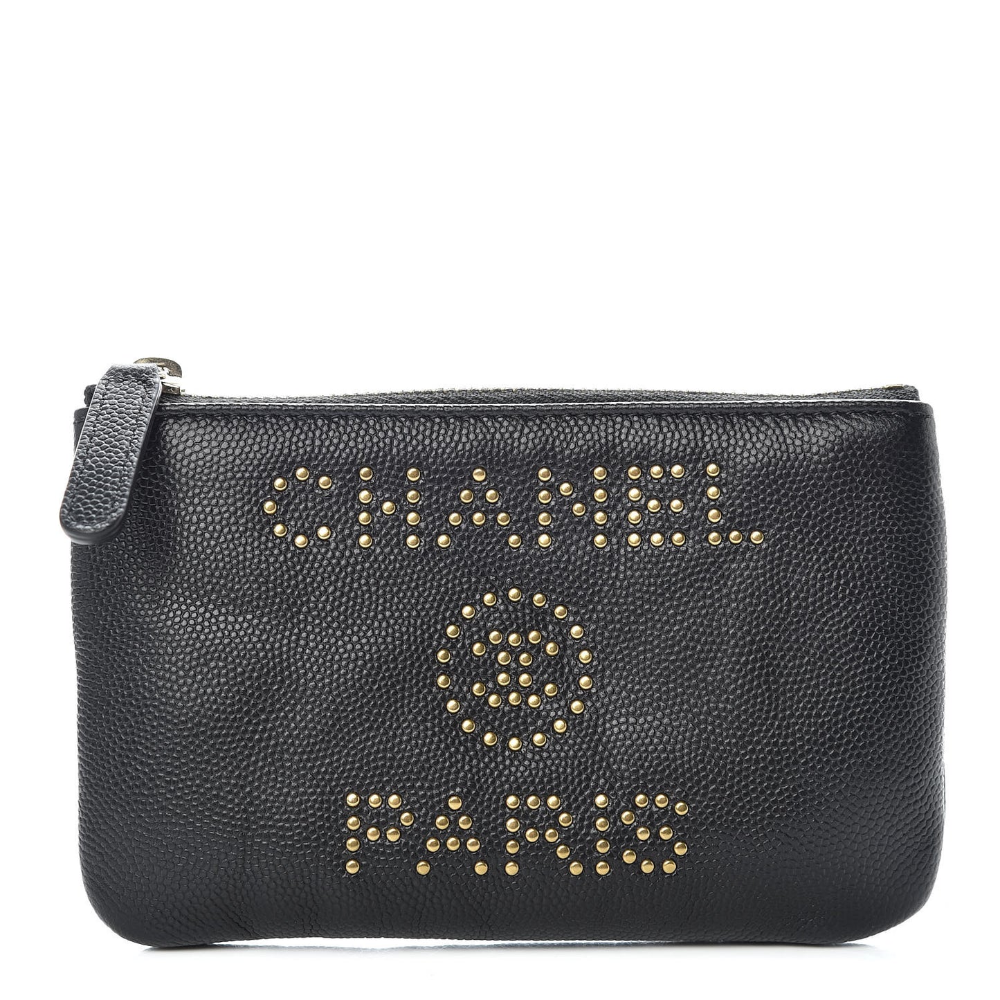 Caviar Studded Deauville Cosmetic Pouch Black