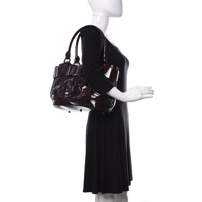 Burberry Patent Quilted Small Eastmore Landscape Tote Plum 2 of 11