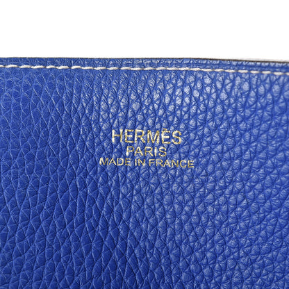Hermes Taurillon Clemence Double Sens 36 Reversible Tote Graphite Bleu Electrique 9 of 23