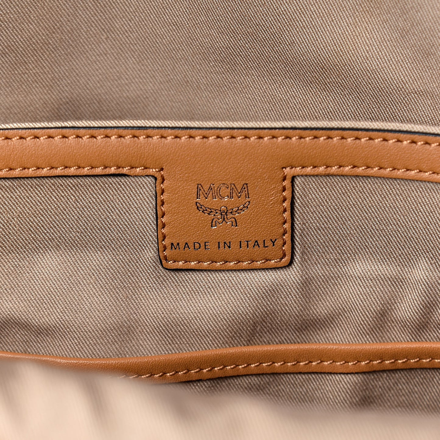 Metallic Visetos Leopard Print Small Stark Backpack Cognac