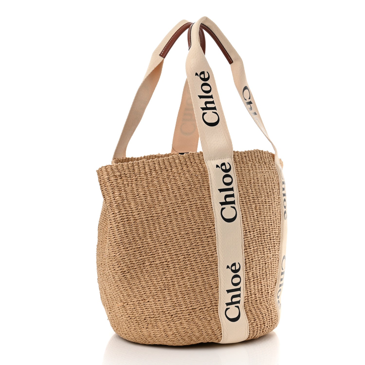 Chloe Raffia Large Woody Tote White 3 of 10