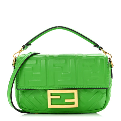 Fendi Nappa FF 1974 Embossed Mini Baguette Tomatillo 1 of 8