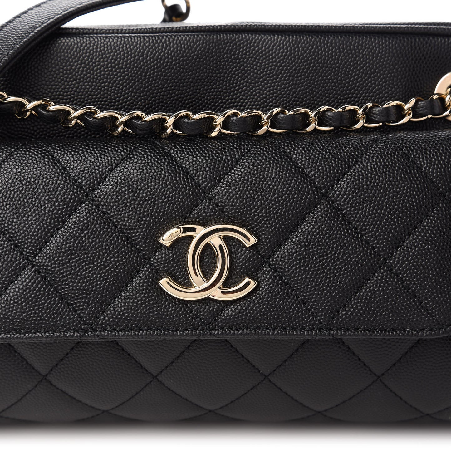 Caviar Quilted Small In & Out Camera Case Black