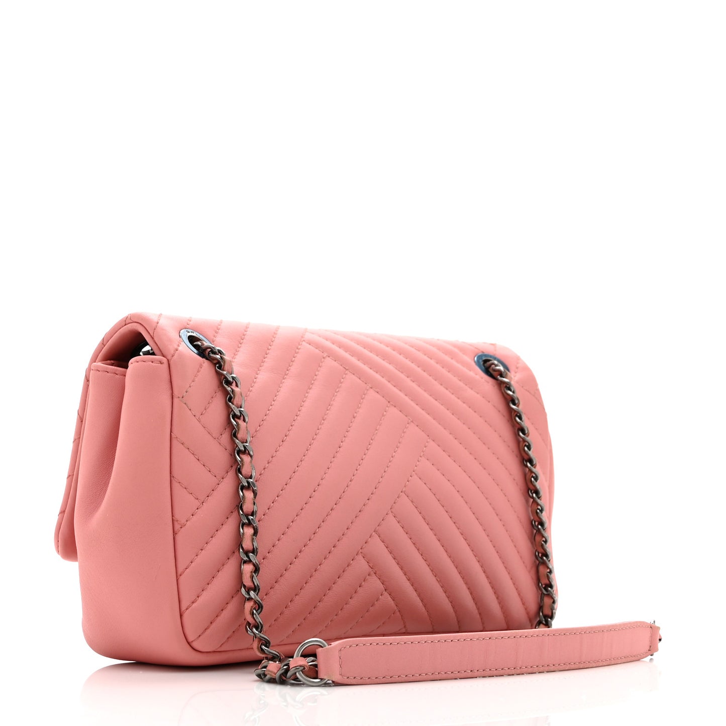 Lambskin Quilted Small CC Crossing Flap Pink