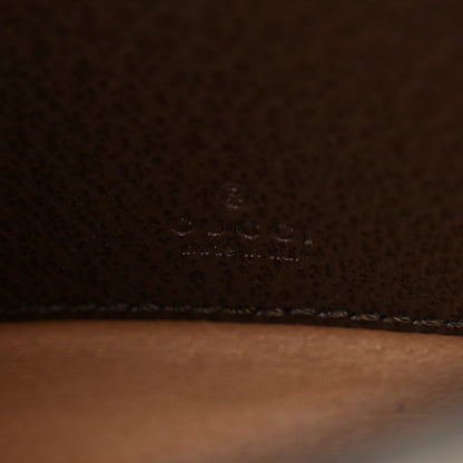 Gucci GG Supreme Monogram Strawberry Seed Textured Dollar Calfskin Enamel Double G Strawberry Wallet On Chain Beige Ebony Black New Acero Hibiscus Red 7 of 10