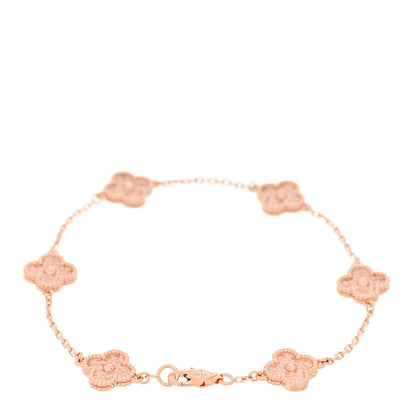 Van Cleef & Arpels 18K Rose Gold 6 Motifs Sweet Alhambra Bracelet 2 of 3