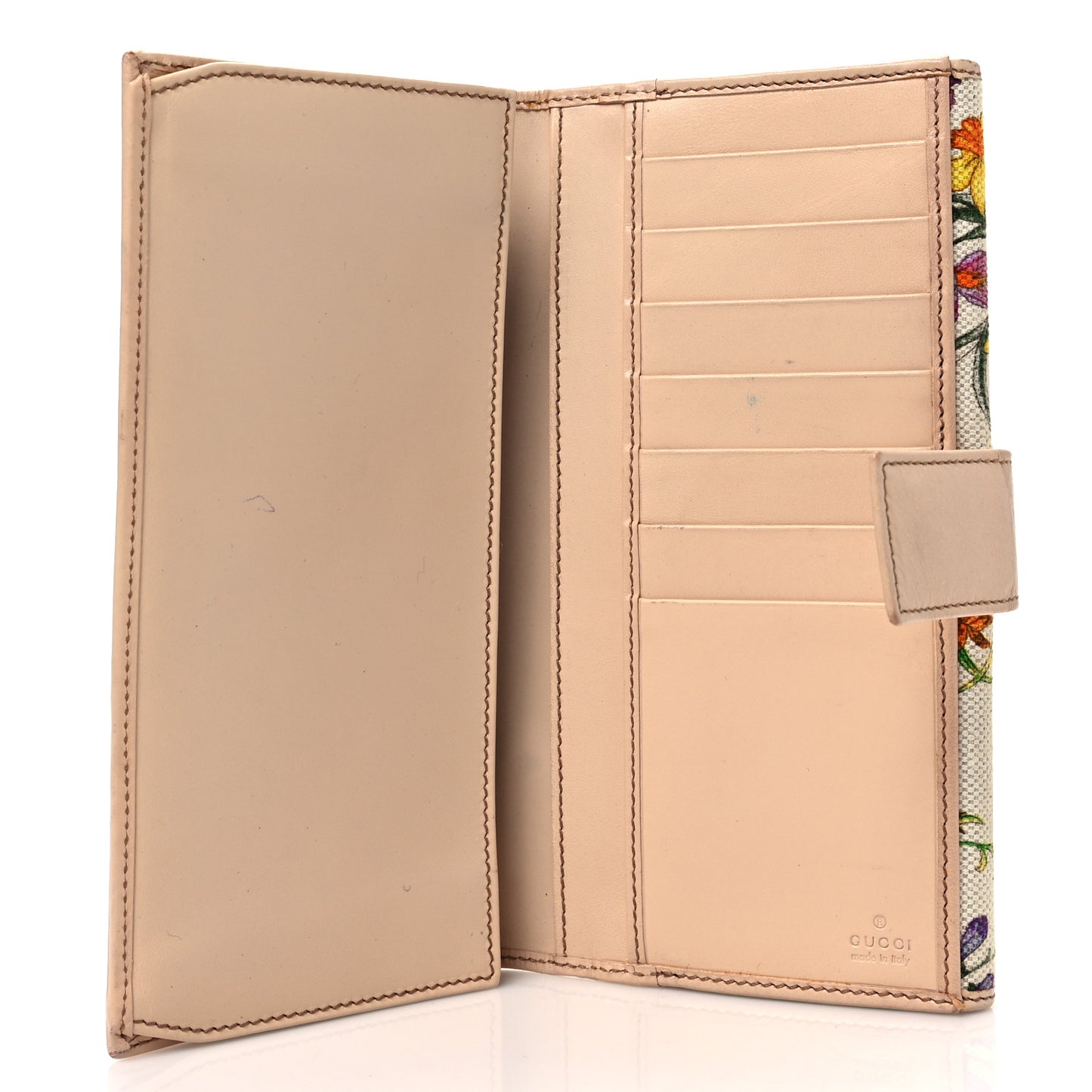 Canvas Floral Flora Hasler Continental Wallet White