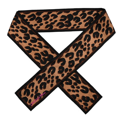Louis Vuitton Silk Leopard Bandeau Scarf Marron 1 of 4