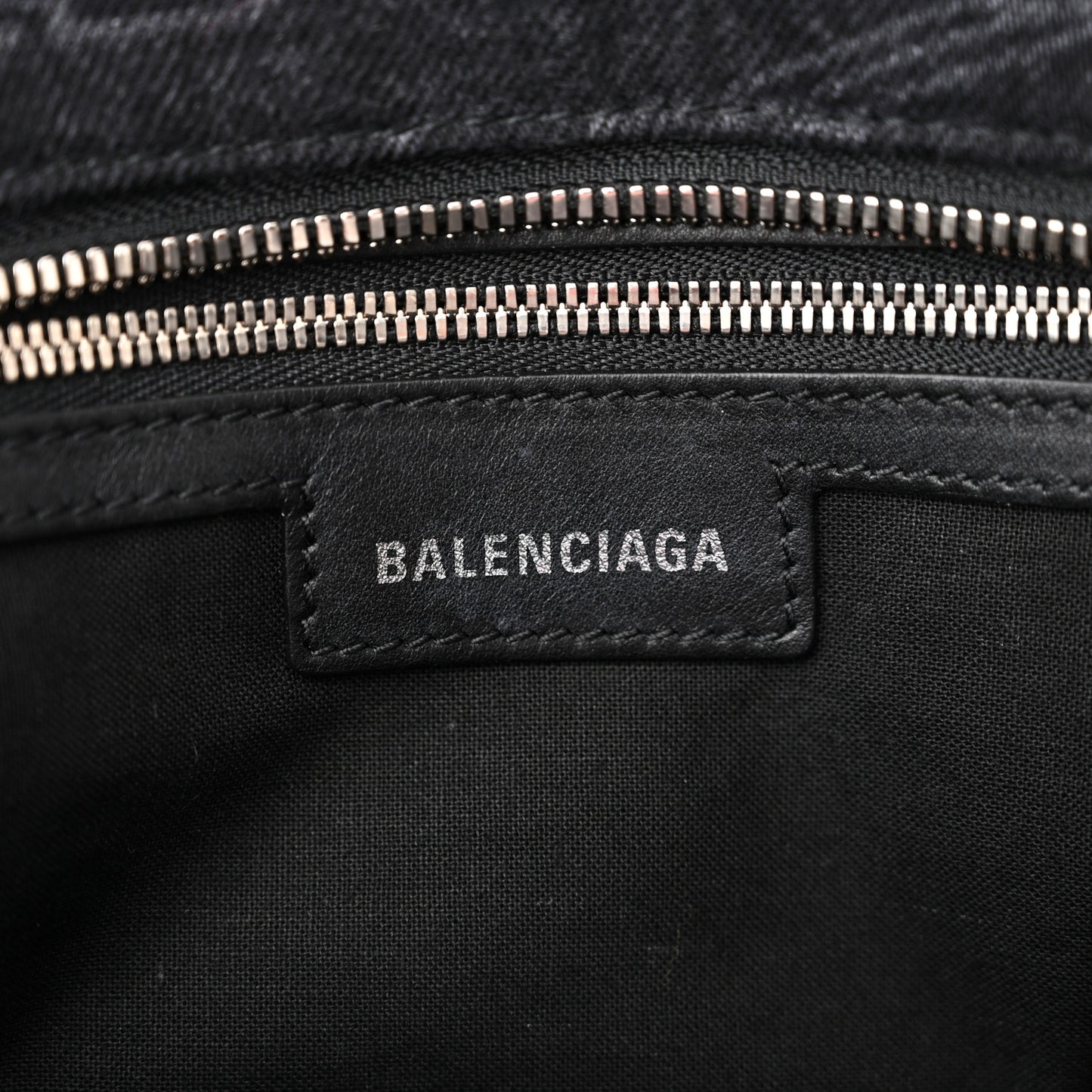 Washed Denim BB Monogram Neo Cagole City Handbag Black