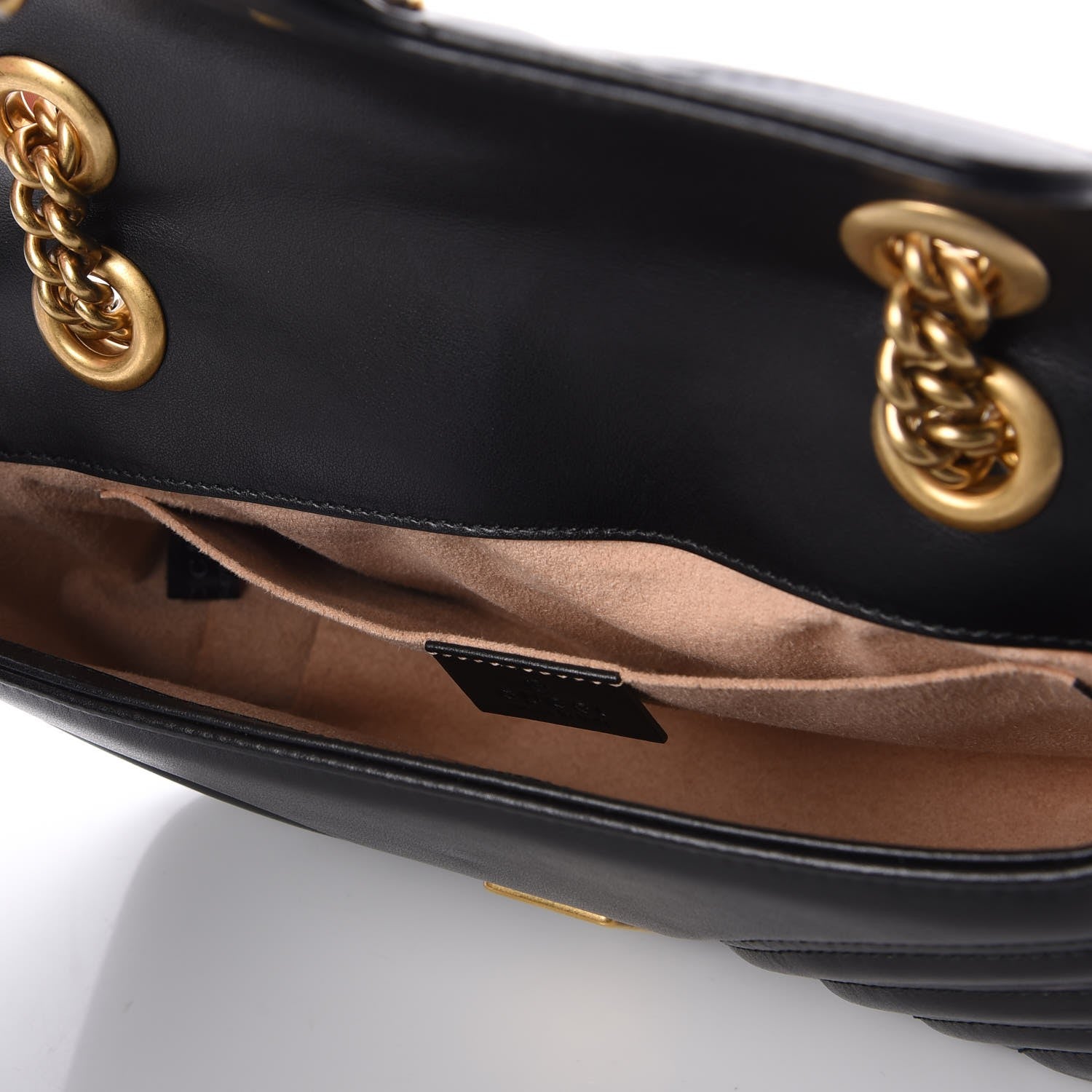 Gucci Calfskin Matelasse Mini GG Marmont Shoulder Bag Black 7 of 8