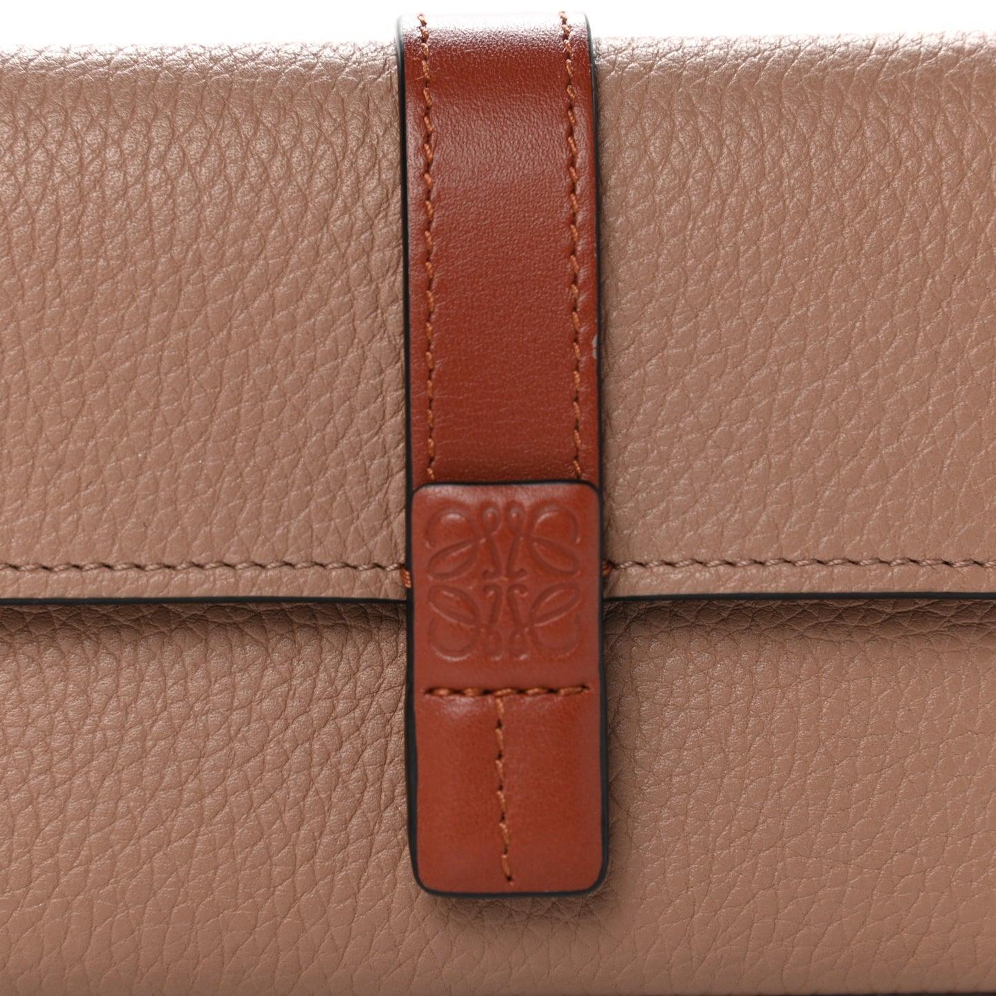 Grained Calfskin Small Vertical Wallet Dark Blush Dark Olive