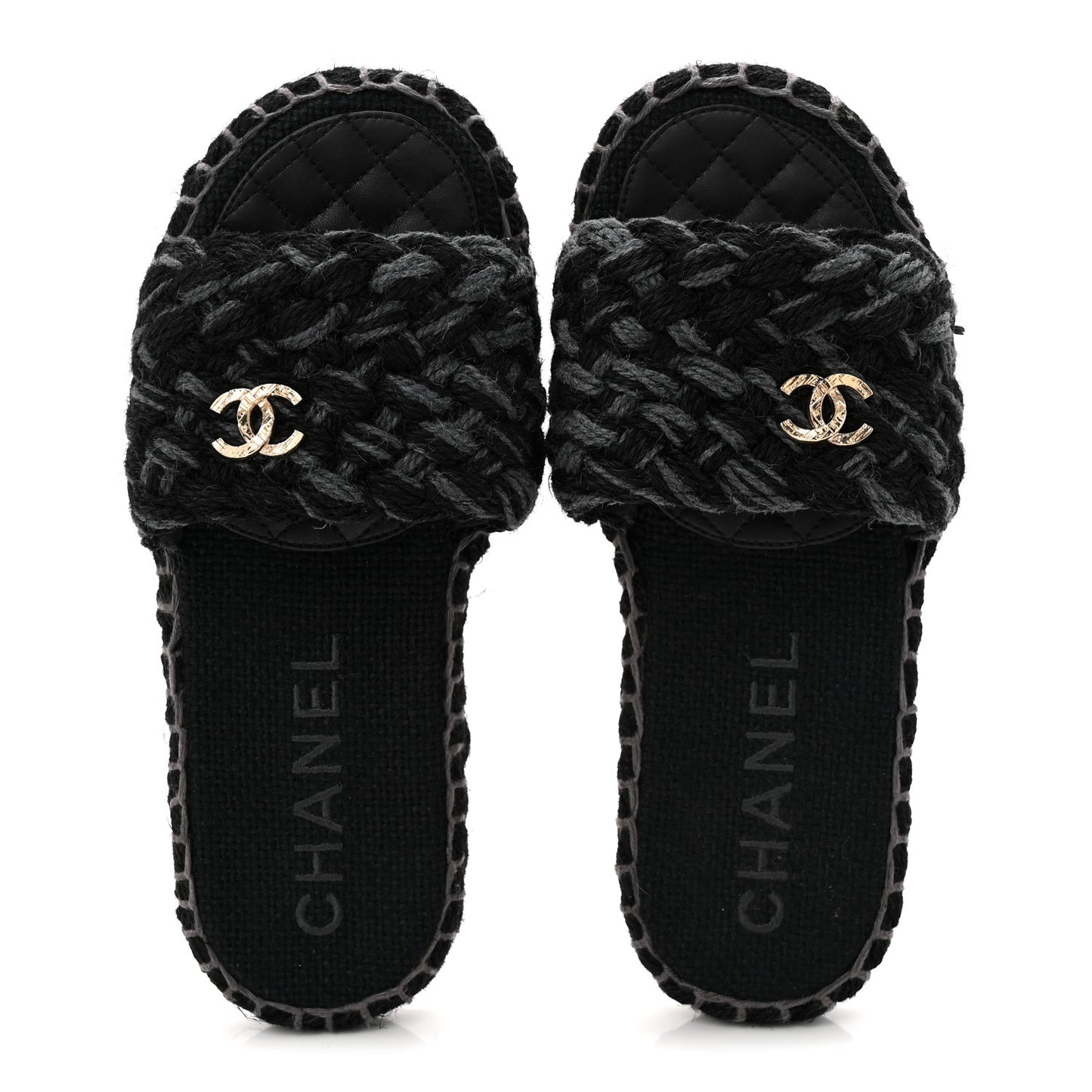 Cord Braided CC Mules 41 Black