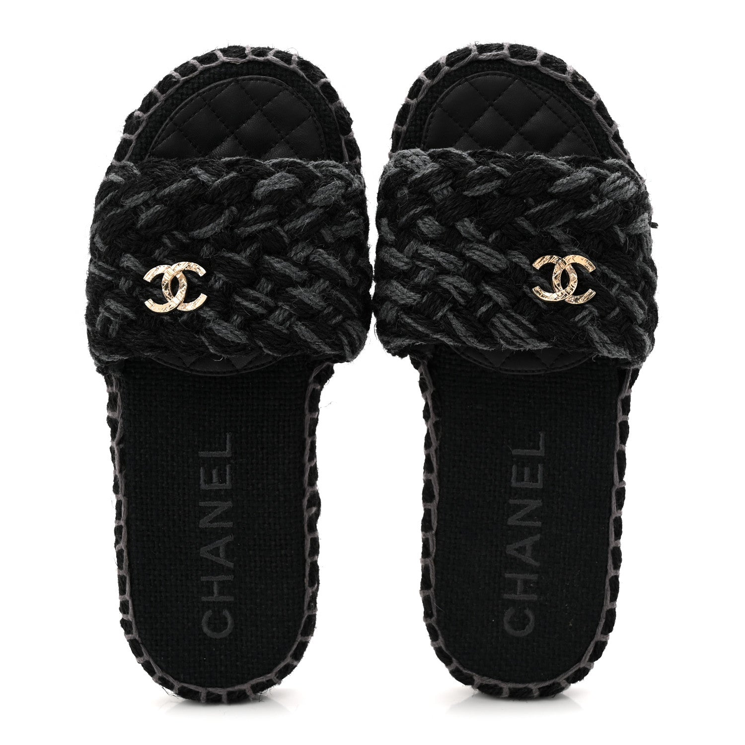 Chanel Cord Braided CC Mules 41 Black 2 of 11