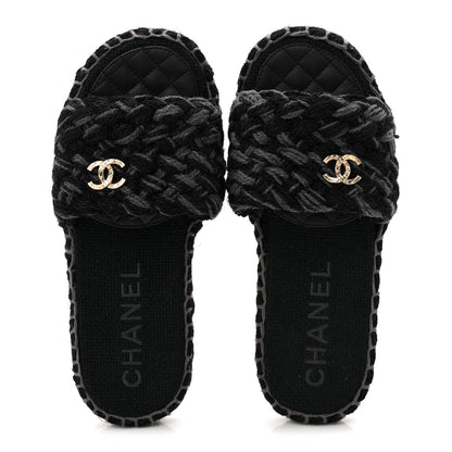 Chanel Cord Braided CC Mules 41 Black 2 of 11