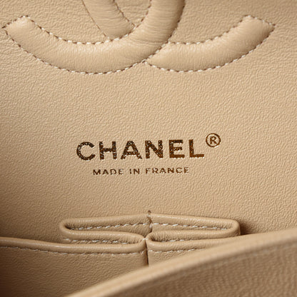 Chanel Caviar Quilted Medium Double Flap Beige Clair 6 of 9