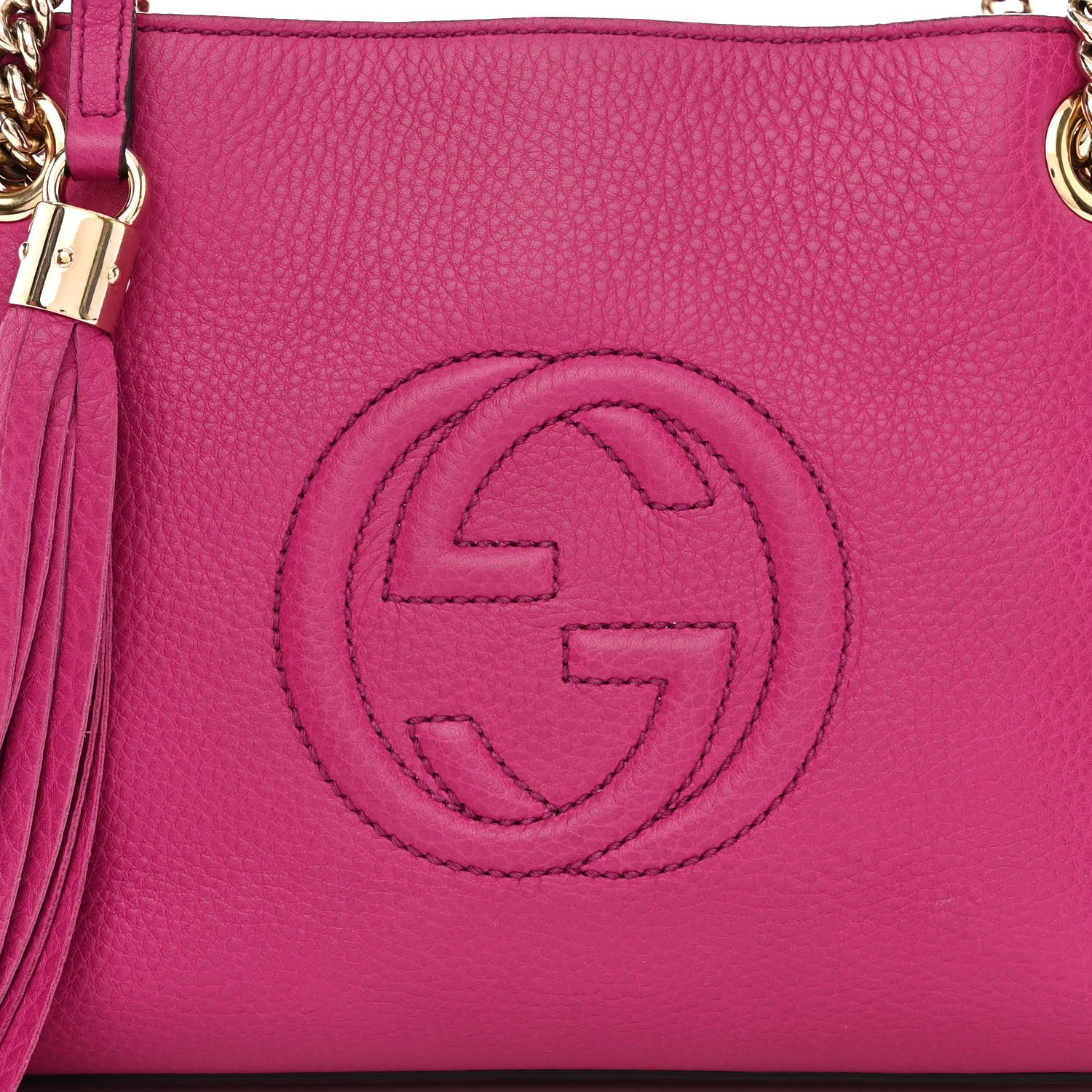 Gucci Cellarius Calfskin Small Soho Chain Shoulder Bag Bright Bouganville 8 of 10