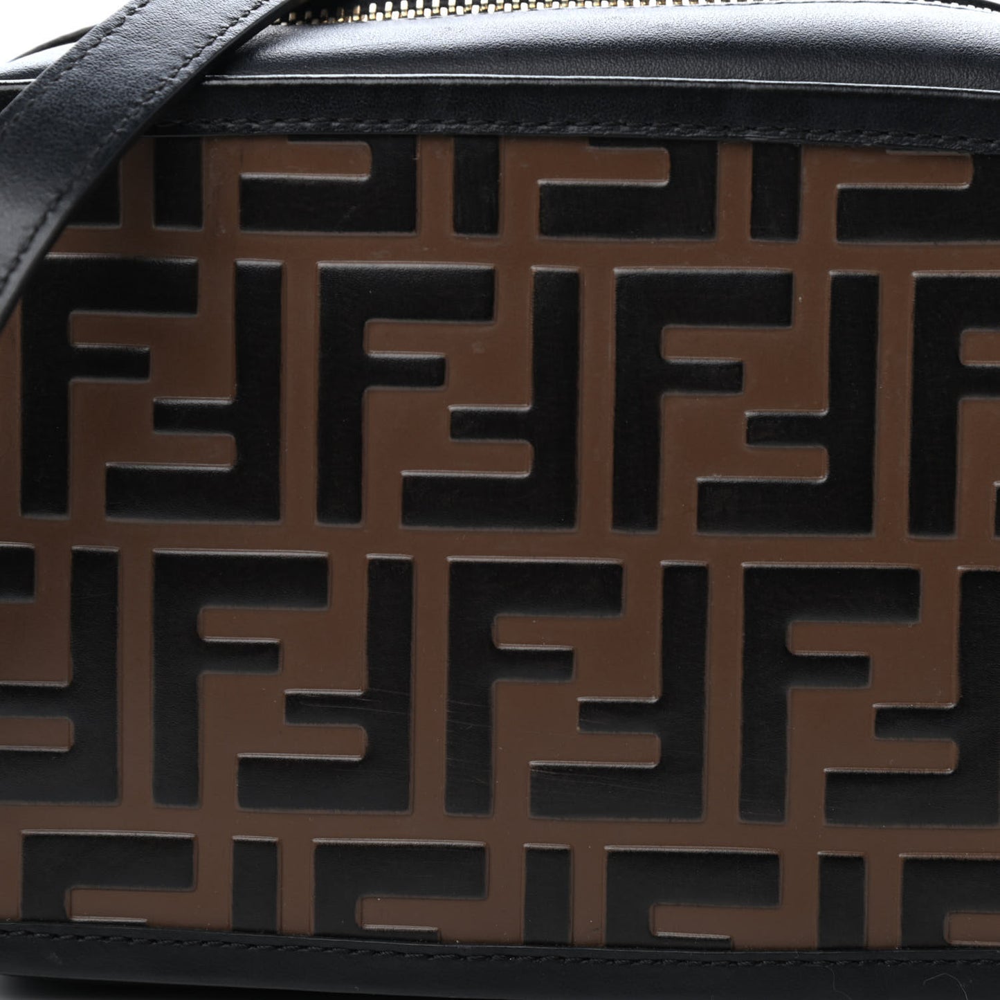 Vitello Century Bi-Color FF 1974 Embossed Mini Camera Case Maya Black