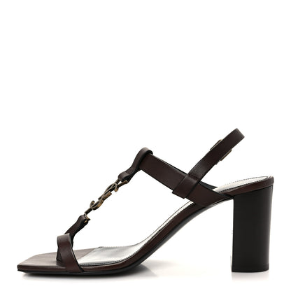 Saint Laurent Calfskin Cassandra 75 Sandals 38 Moro 1 of 10