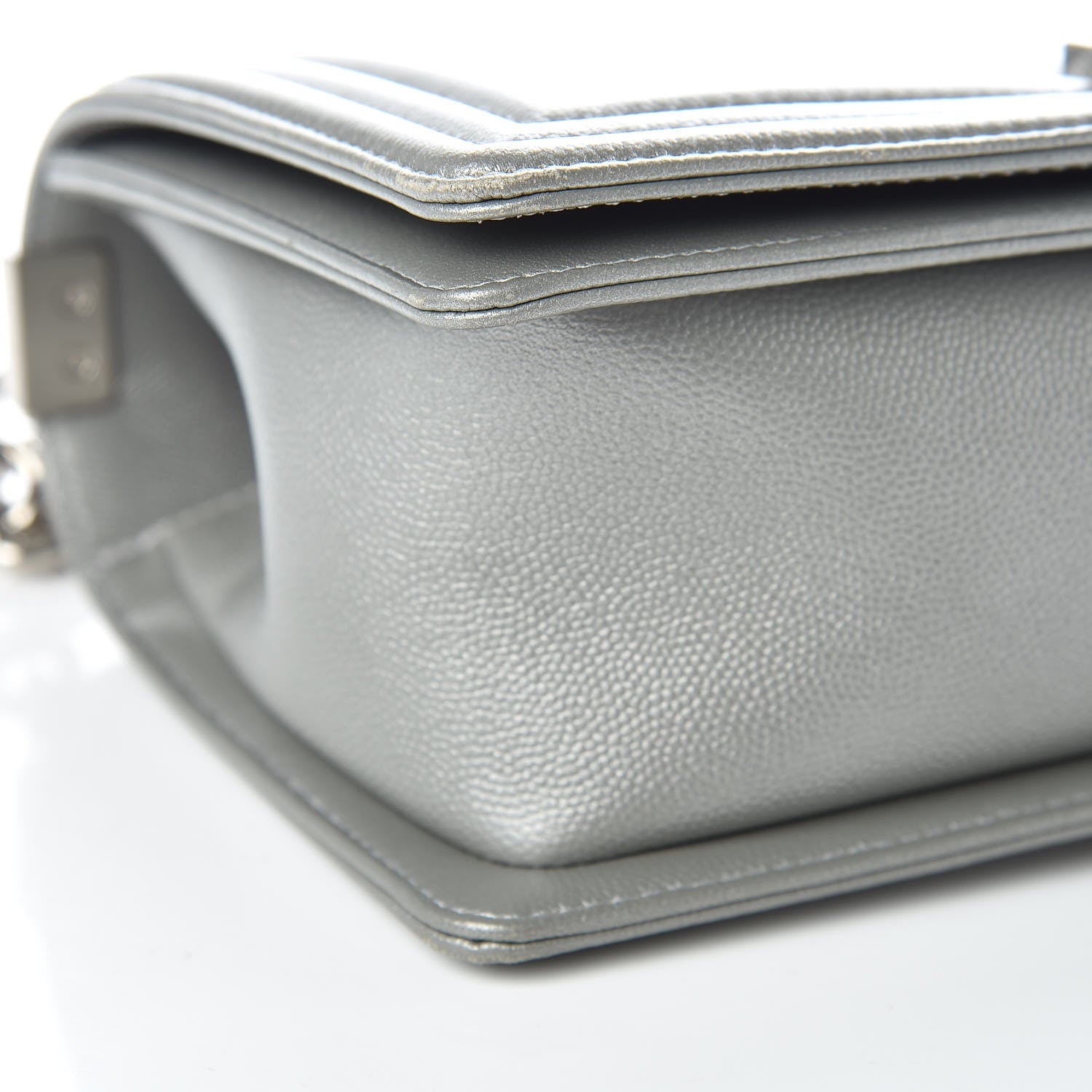 Chanel Metallic Caviar Quilted Medium Boy Flap Silver 5 of 10