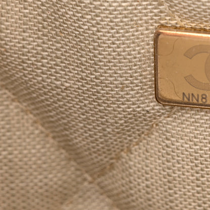 Chanel Cotton Crochet Le Panier Small Shopping Bag Beige Pink Black 7 of 10