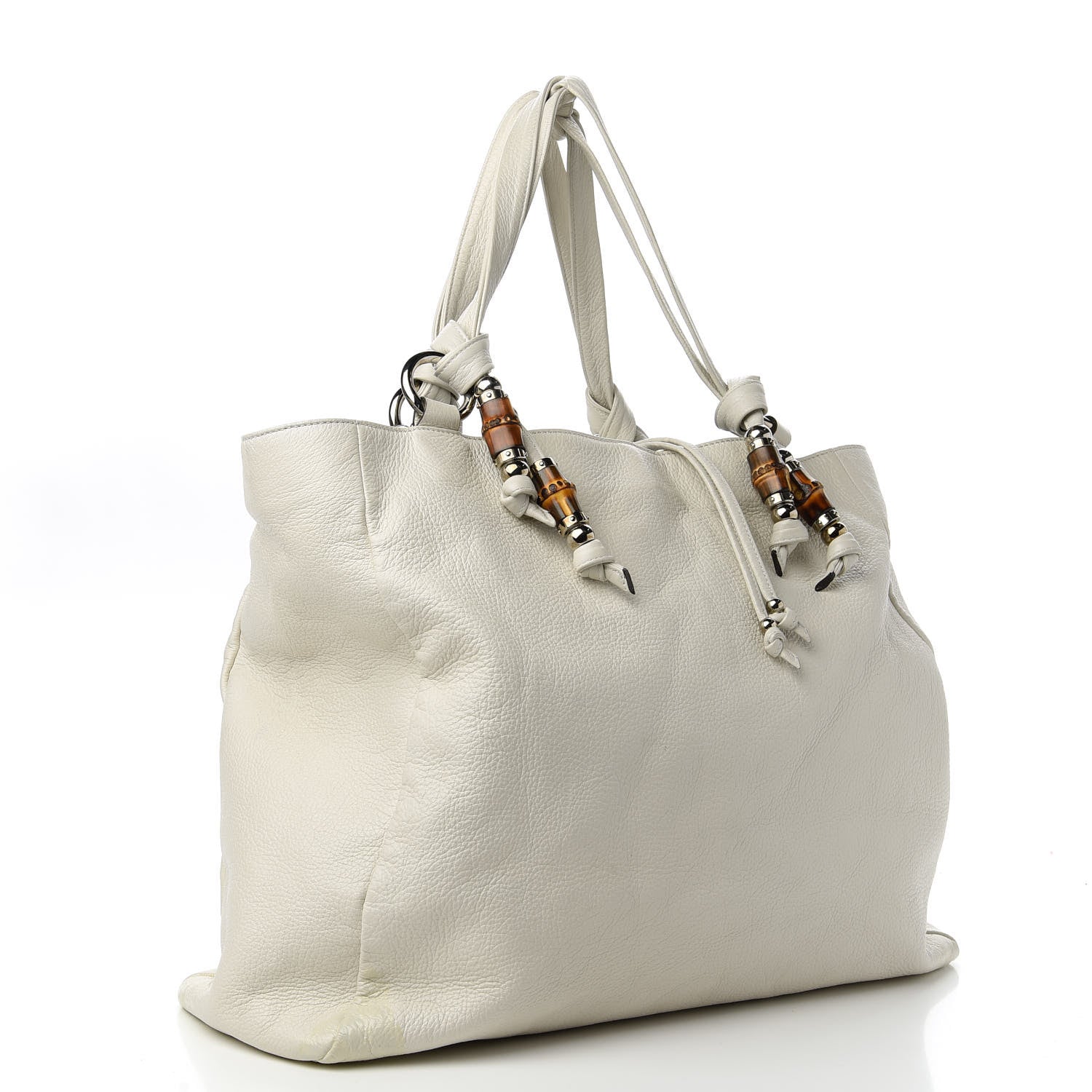 Gucci Pebbled Calfskin Large Jungle Tote White 3 of 11