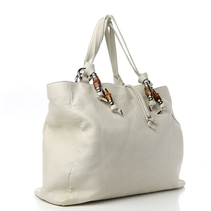Gucci Pebbled Calfskin Large Jungle Tote White 3 of 11