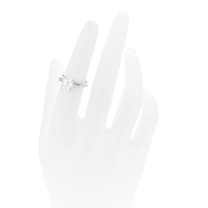 Tiffany Platinum Diamond 2.15ct Emerald Cut Three Stone Engagement Ring 47 4.25 2 of 7