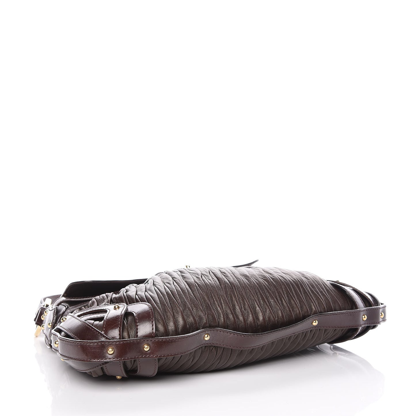 Nappa Pleated Shoulder Bag Testa di Moro