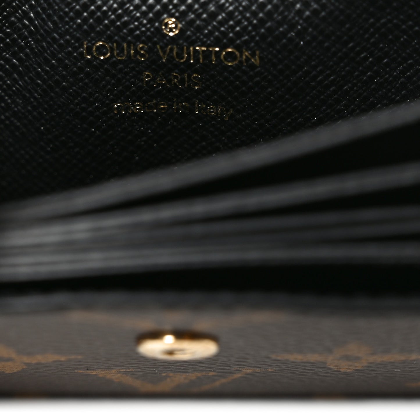 Monogram Gusset Card Holder Black