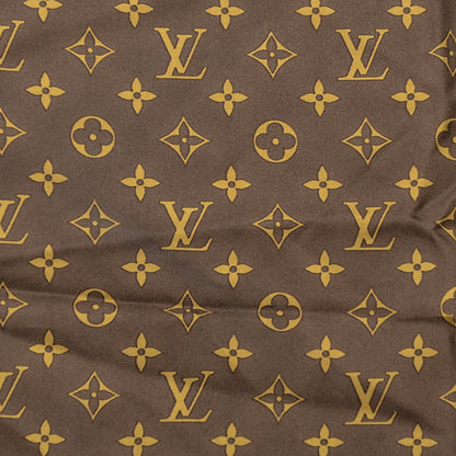 Louis Vuitton Silk Monogram Trunks Square Scarf Marroon 3 of 6