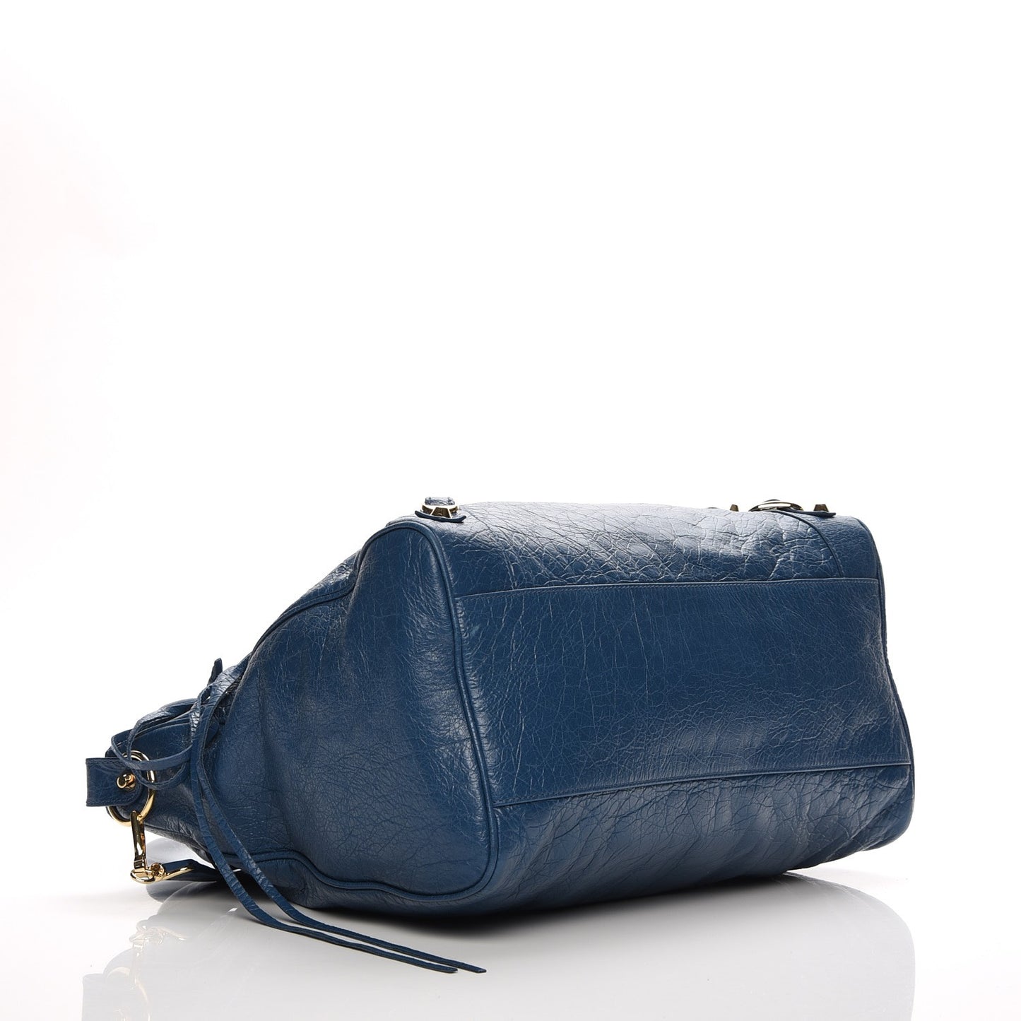 Agneau Classic Gold Hardware Velo Bleu Profond