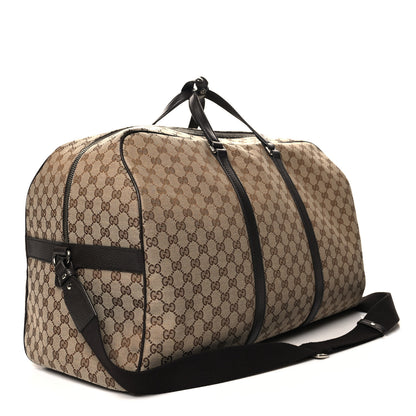 Gucci Monogram Dollar Calfskin Large Boston Duffle Bag Beige Ebony Testa di Moro Marrone Scuro 2 of 11