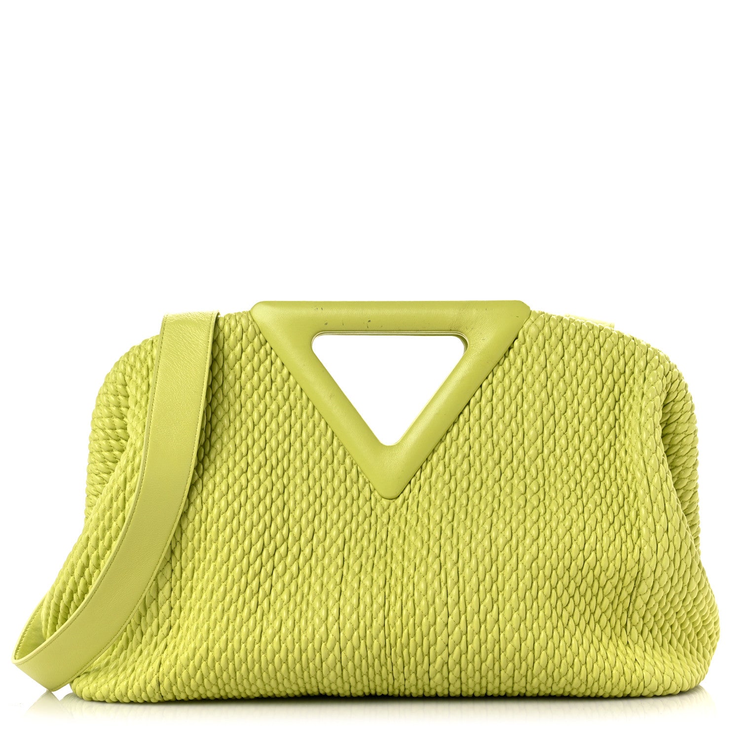 Bottega Veneta Lambskin Knit Large The Point Triangle Bag Seagrass 1 of 13