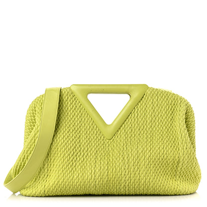 Bottega Veneta Lambskin Knit Large The Point Triangle Bag Seagrass 1 of 13