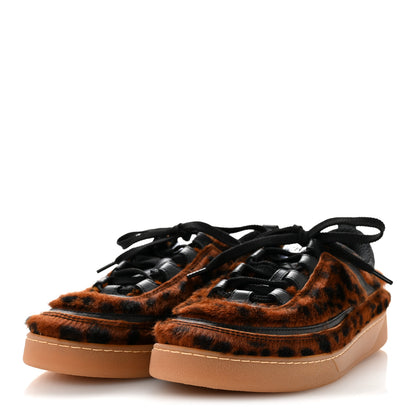Chanel Lambskin Cheetah Print Quilted Sneakers 38 Brown Black 4 of 10