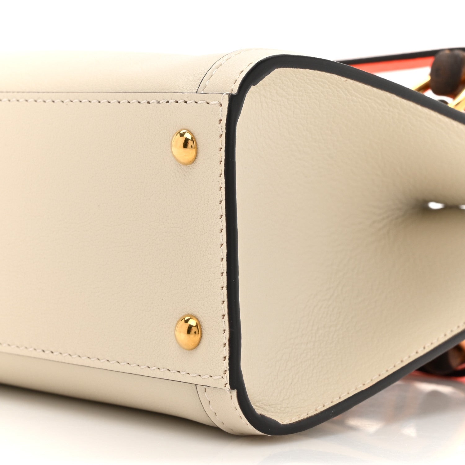 Gucci Wonka Grain Calfskin Mini Diana Tote Bag Mystic White Orange Fluo 10 of 10