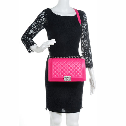 Chanel Lambskin New Medium Boy Flap Dark Pink 2 of 8