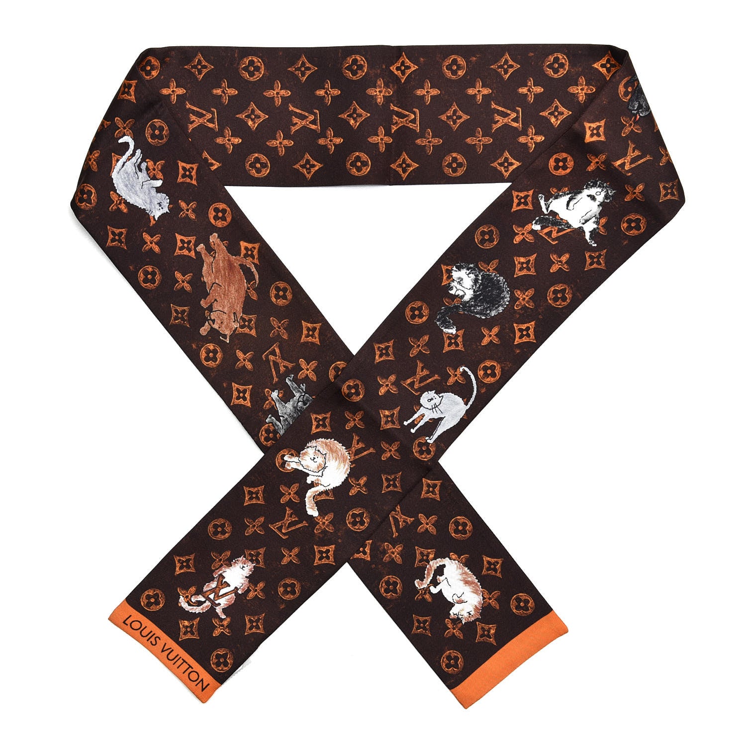 Louis Vuitton Silk Catogram Classic Bandeau Marron 1 of 4