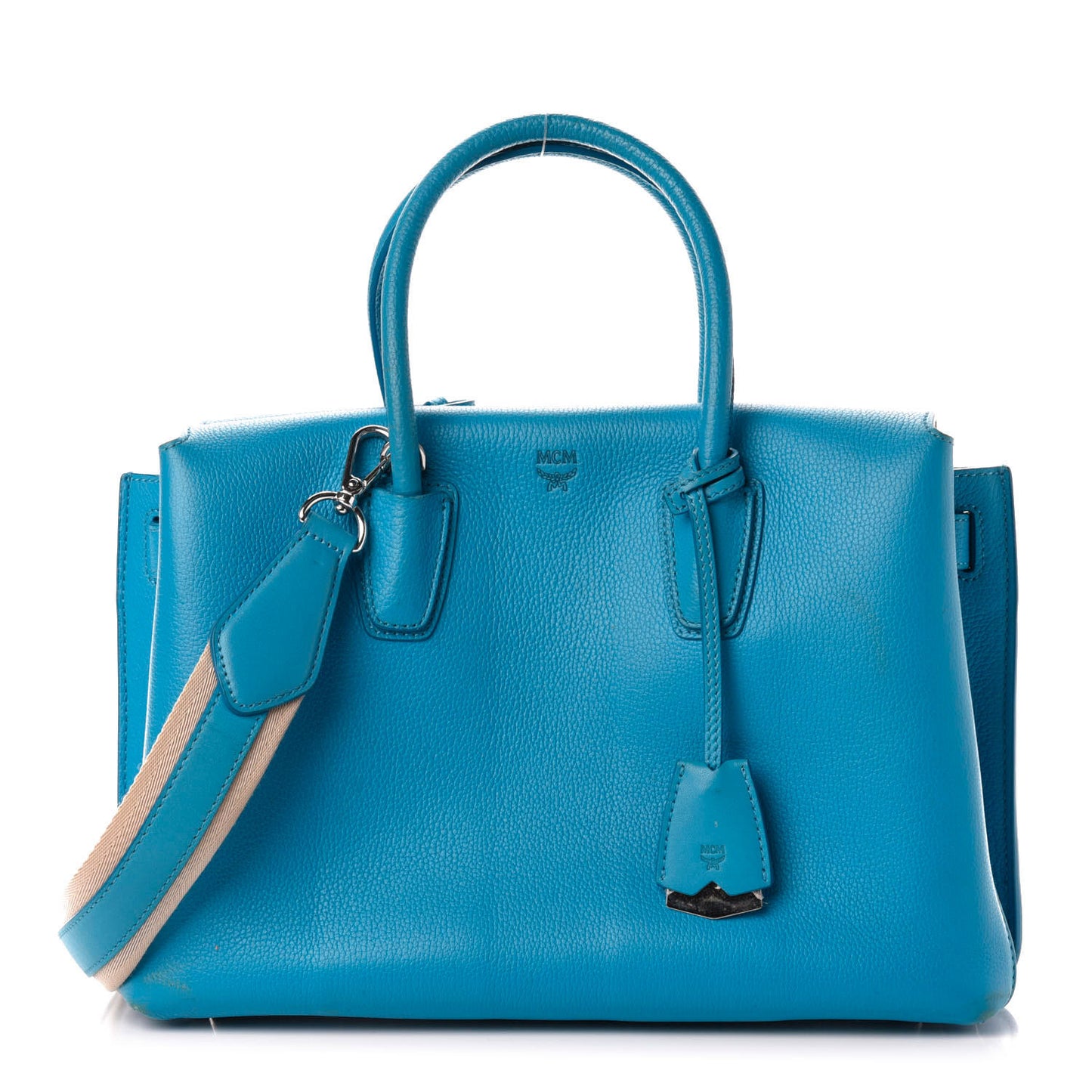 Grained Calfskin Large Milla Tote Tile Blue